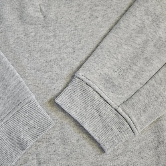 Lululemon Classic-Fit Fleece Crew Sweater Heather Grey HCUG/WHT Men's Size XXL - Picture 2 of 7